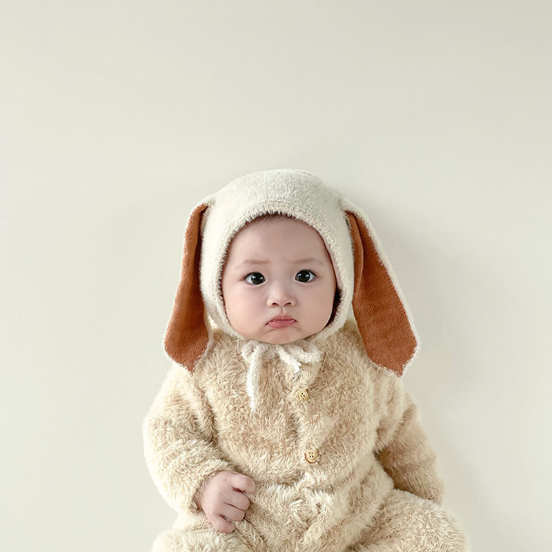 Infant Beanie Hat With Ears - Mùa Đông Sang Trọng Con Bọ